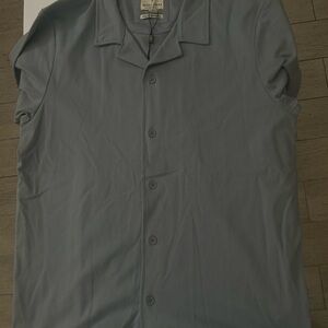 Men's Casual Blue Button Down Shirt